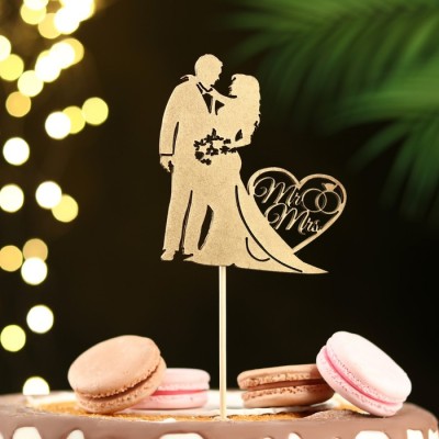 Топпер "Парочка Mr and Mrs" золотой