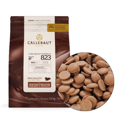 Шоколад молочный Callebaut 33,6% в галетах, 1 кг